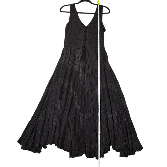 Just Cruising Womens Free Size Midi Dress Black Flowy Whimsygoth Fairygrunge - Picture 8 of 14